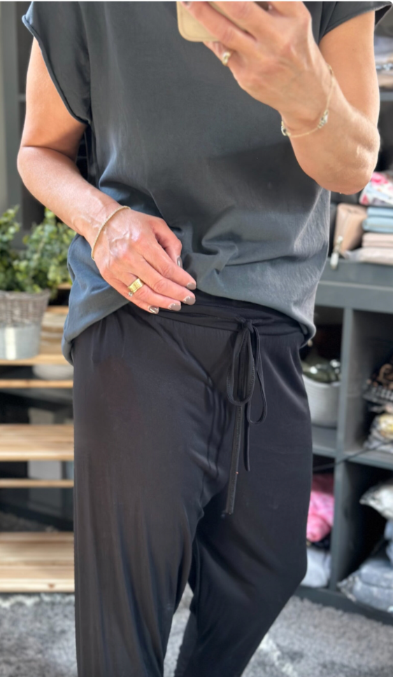 Made in Italy Black Yoga Style Joggers, Pants, Joggers