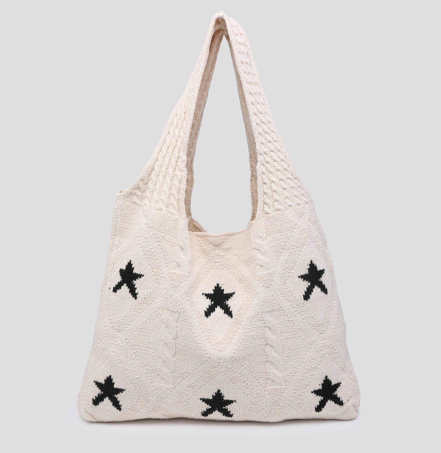 Knitted Star Shoulder Bag, Tote Bag