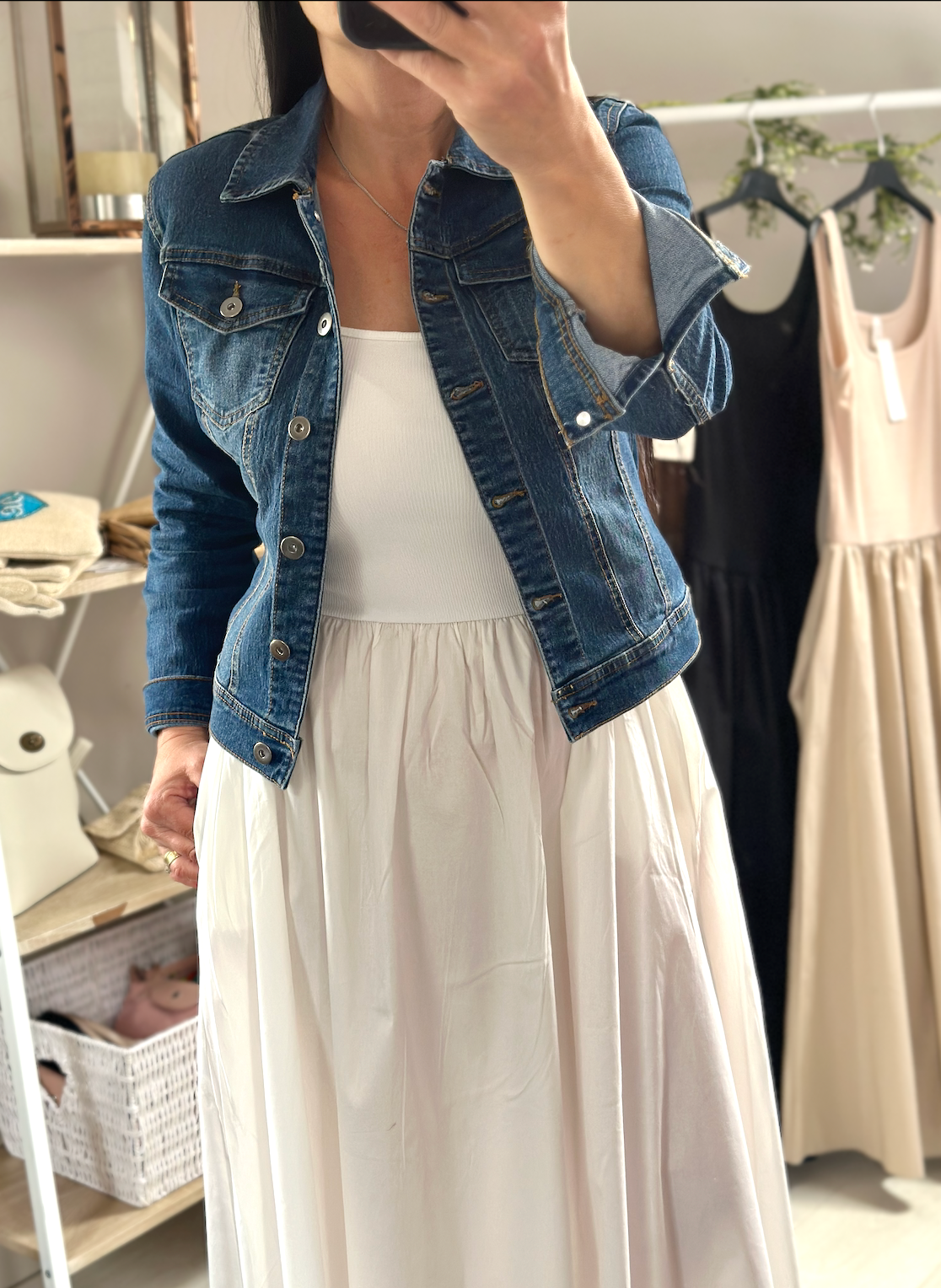 Made in Italy White Square Neck Sleeveless Pocket Dress