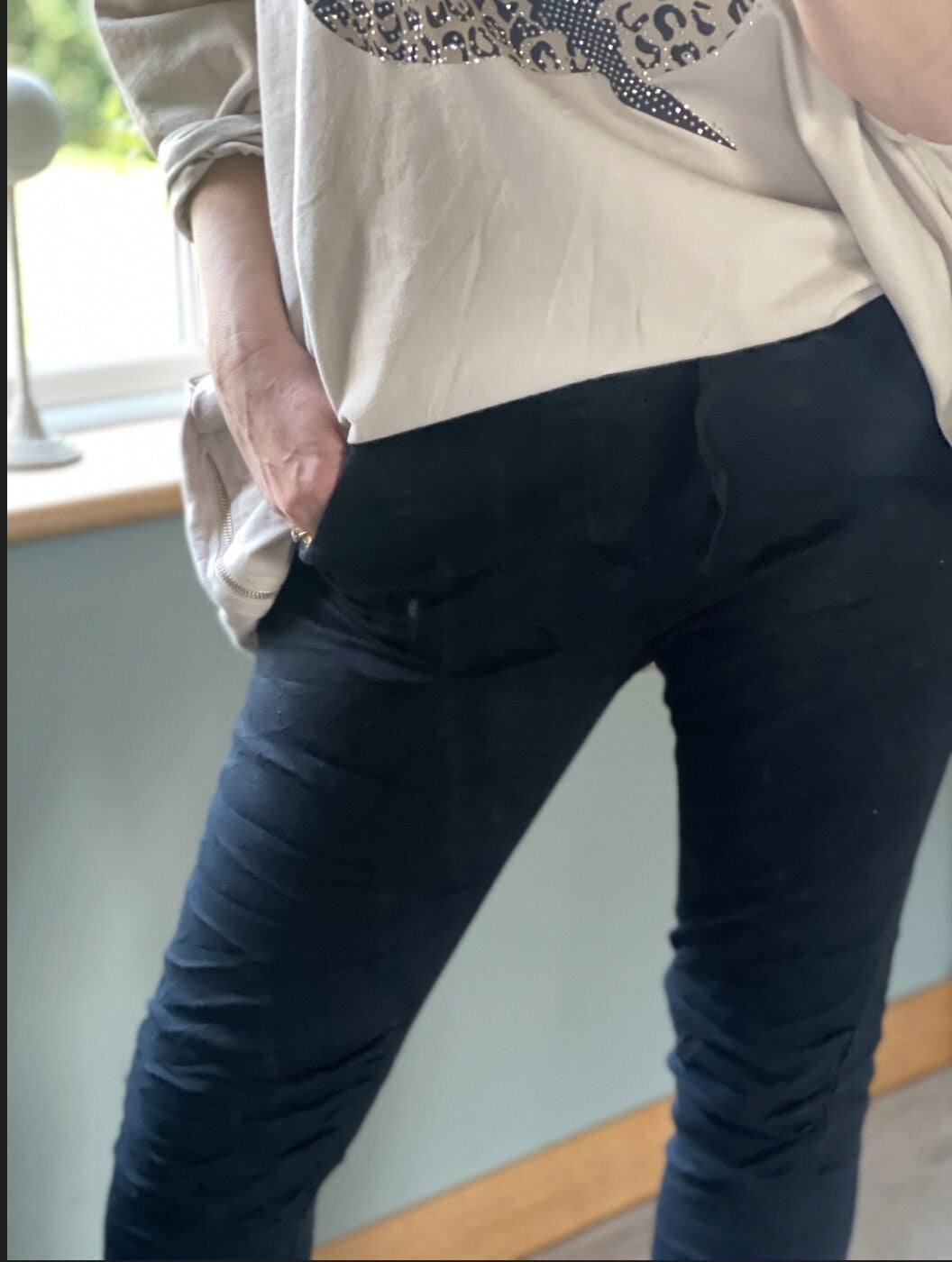 Made in Italy Black Cargo Trousers, Joggers, Stretch Joggers
