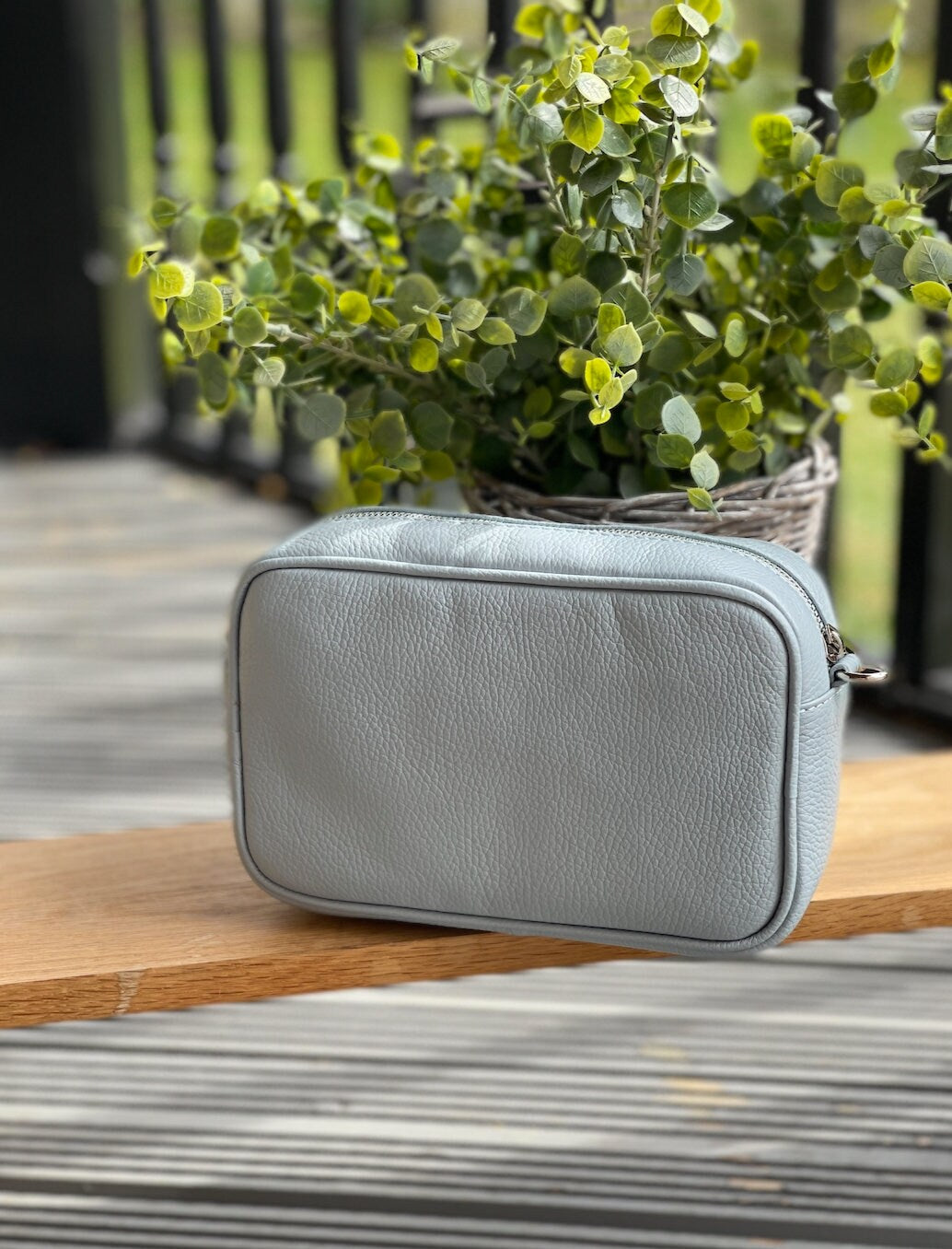 Made in Italy Baby Blue Side Tassel Leather Camera Bag Crossbody Bag Handbag Crossbody Strap