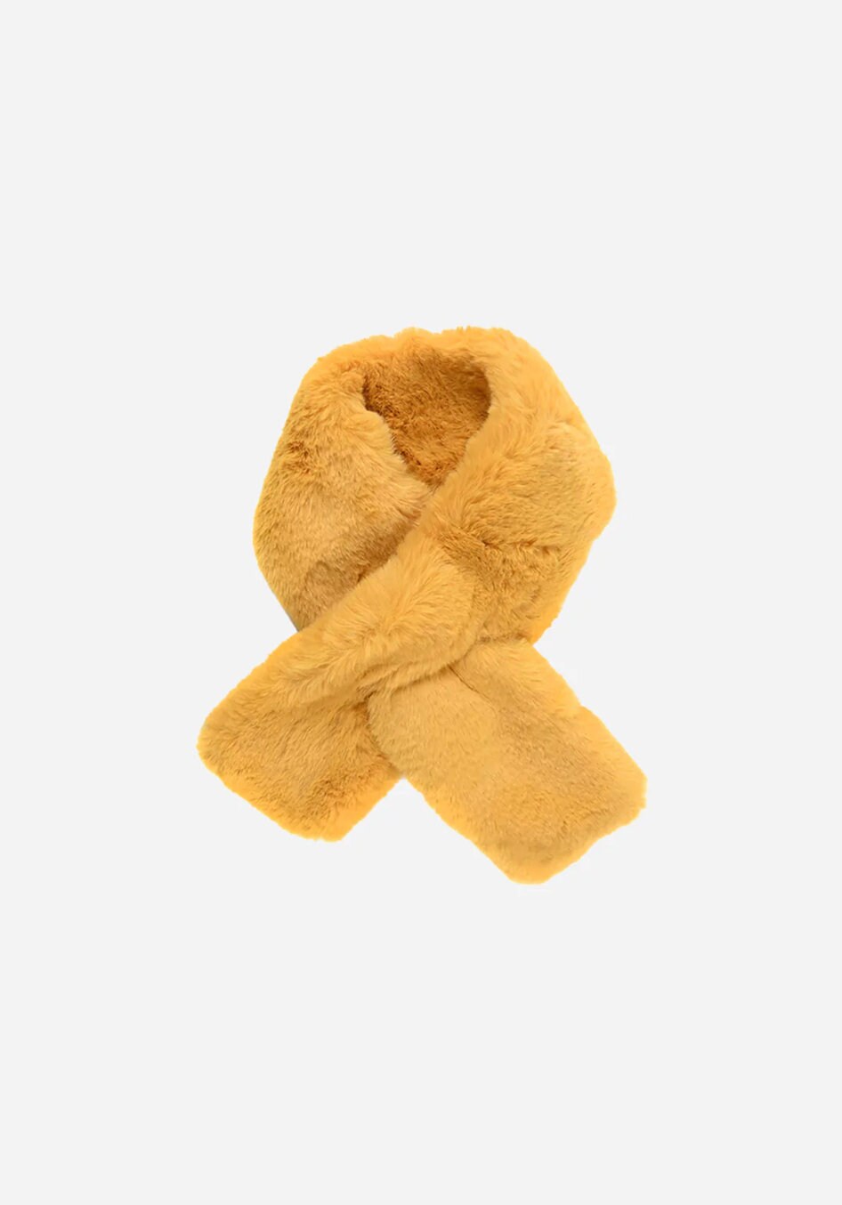 Mustard Short Tuck Through Faux Fur, Scarf, Faux Fur Collar