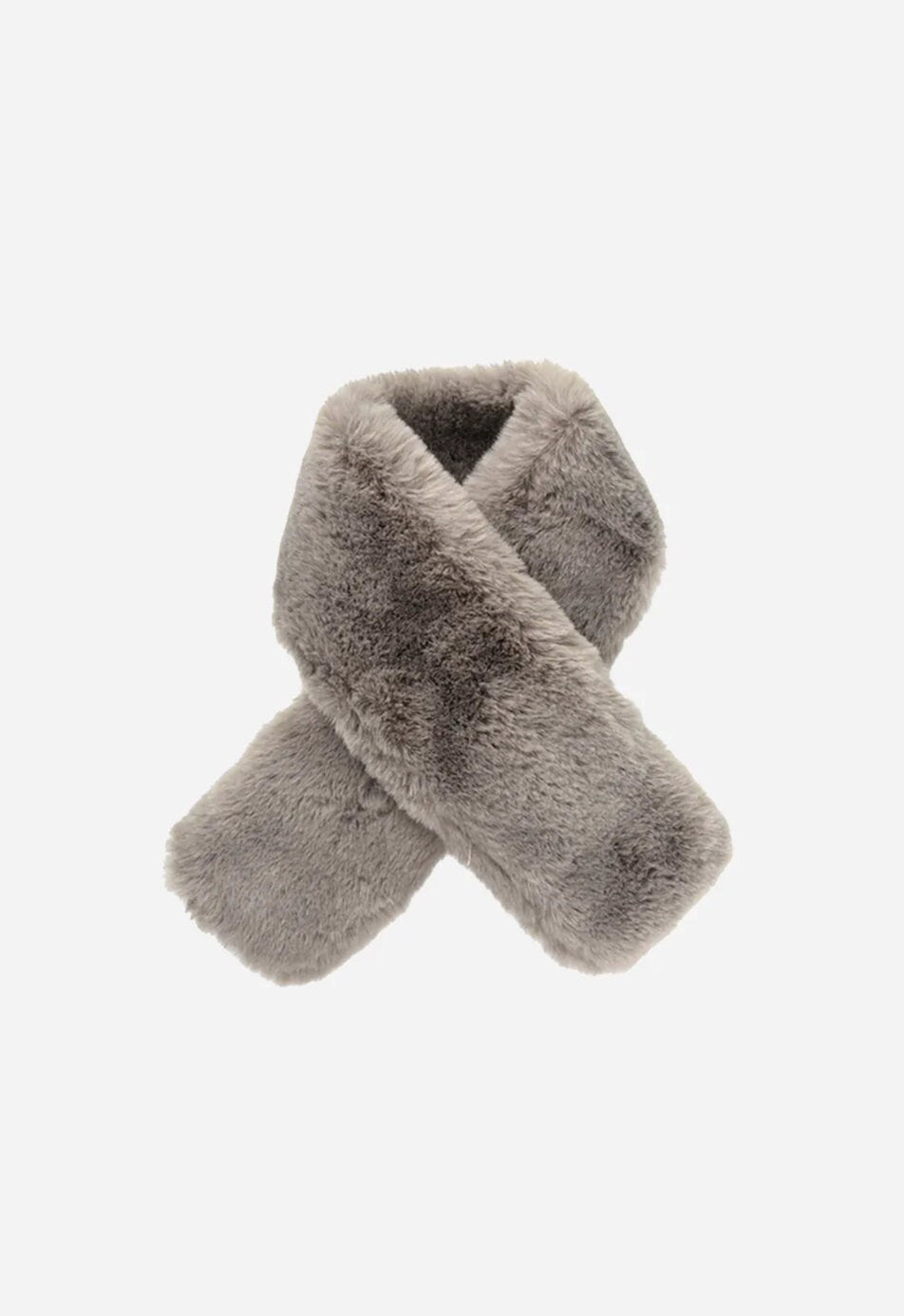 Taupe Short Tuck Through Faux Fur, Scarf, Faux Fur Collar