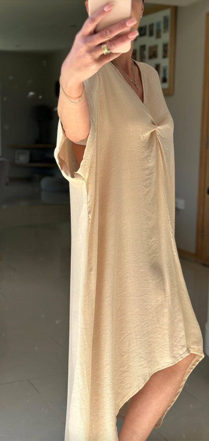Made in Italy One Size Stone Front Knot Pullover Dress, Coverup