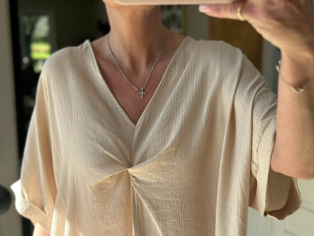 Made in Italy One Size Stone Front Knot Pullover Dress, Coverup