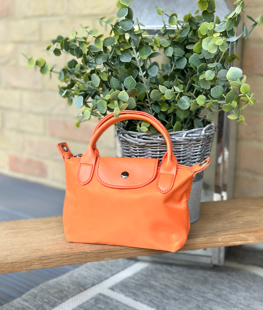 Nylon Orange Mini Phone Crossbody