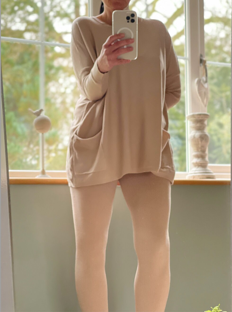 Made in Italy Crew Neck Batwing With Pockets Lounge Set