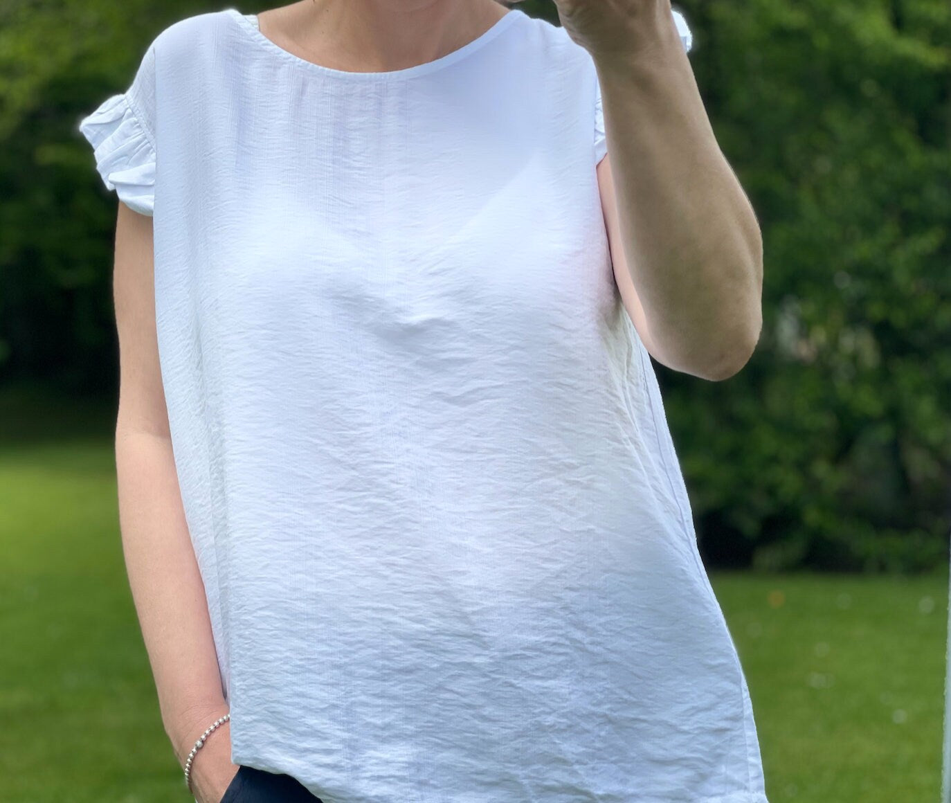 Made in Italy White Frill Button Shirt