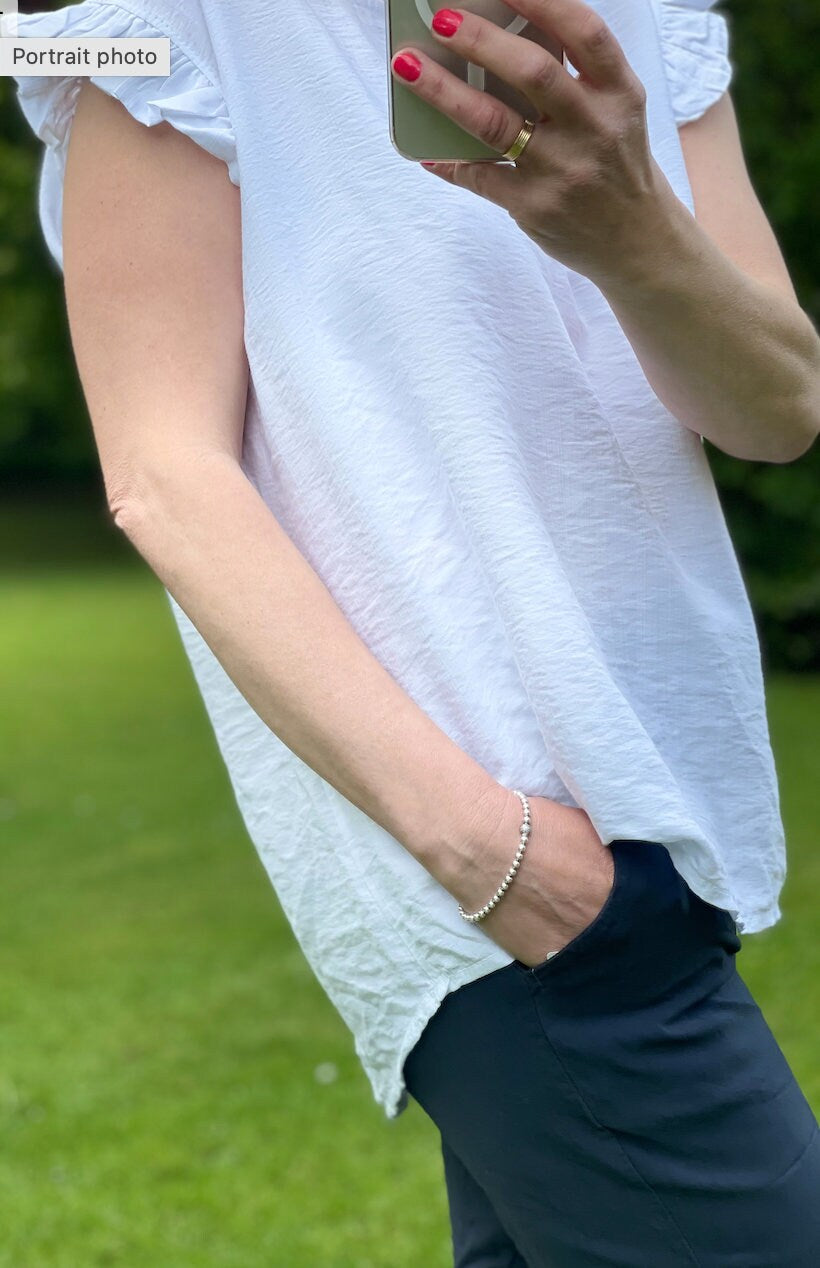 Made in Italy White Frill Button Shirt