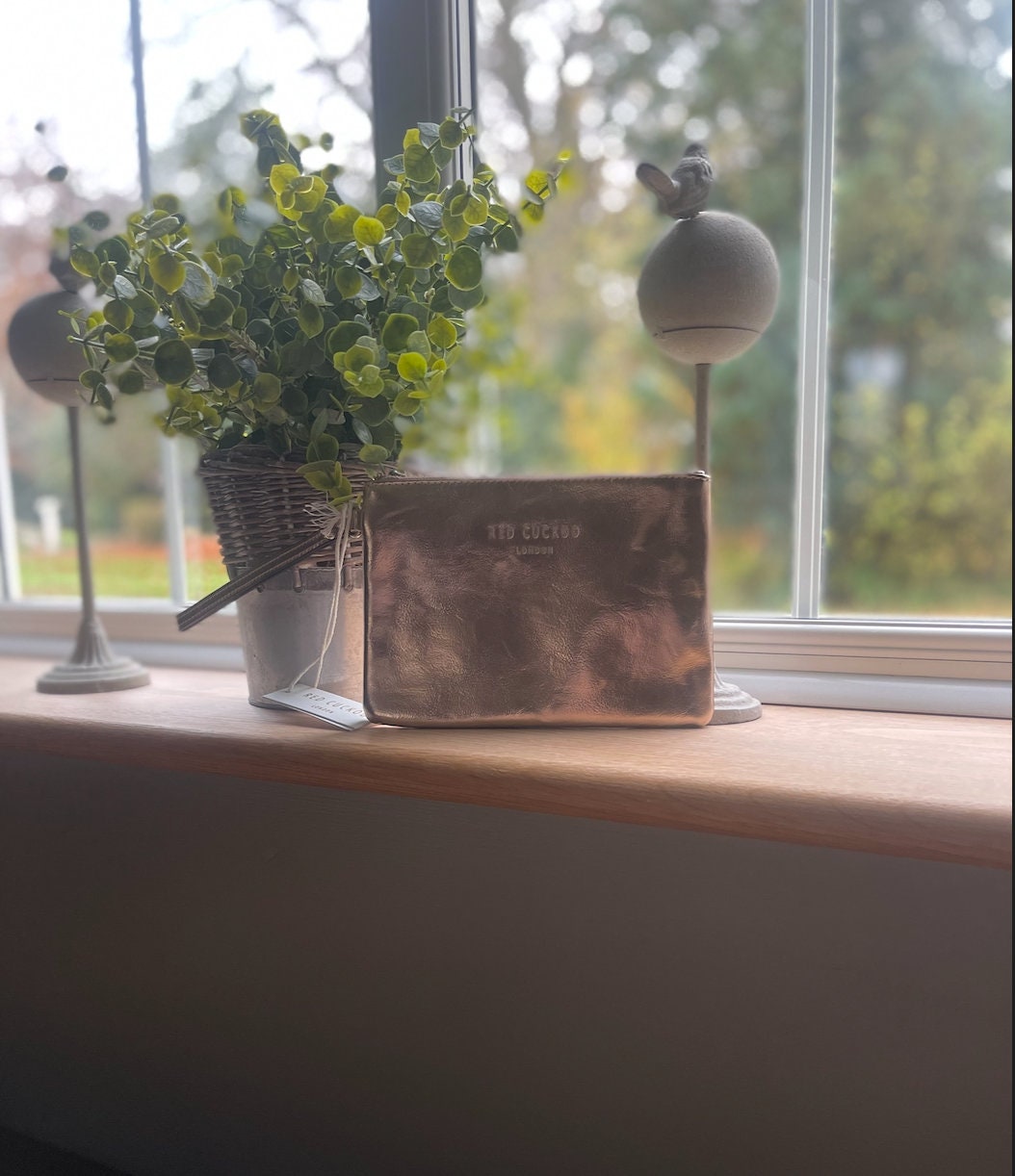 Red Cuckoo Metallic Pink Clutch Bag