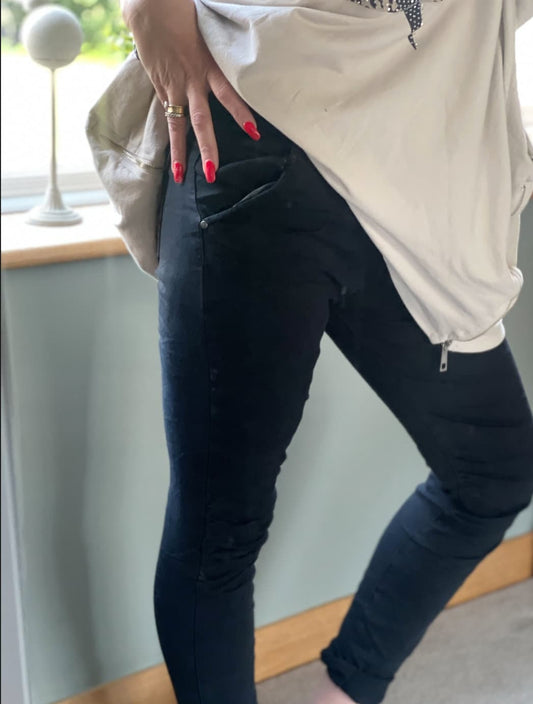Made in Italy Black Cargo Trousers, Joggers, Stretch Joggers