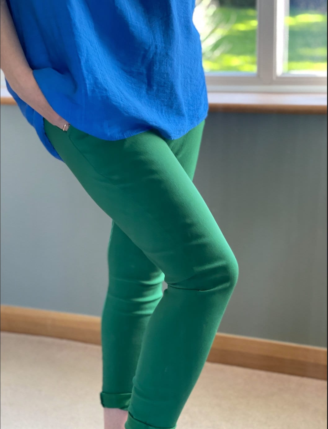 Made in Italy Green Magic Plain Smart Non-Crush Trouser
